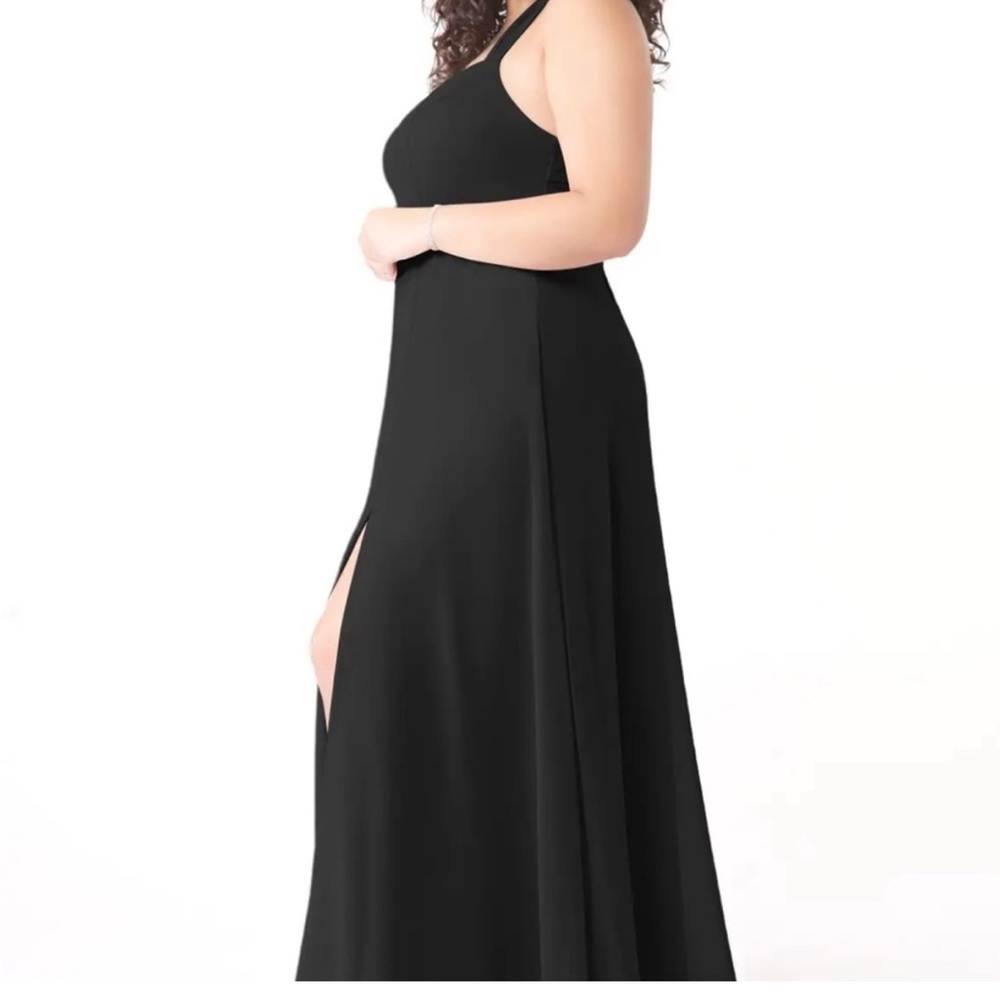 Azazie Jane Elegant Black Evening Gown - Chiffon - Picture 4 of 10
